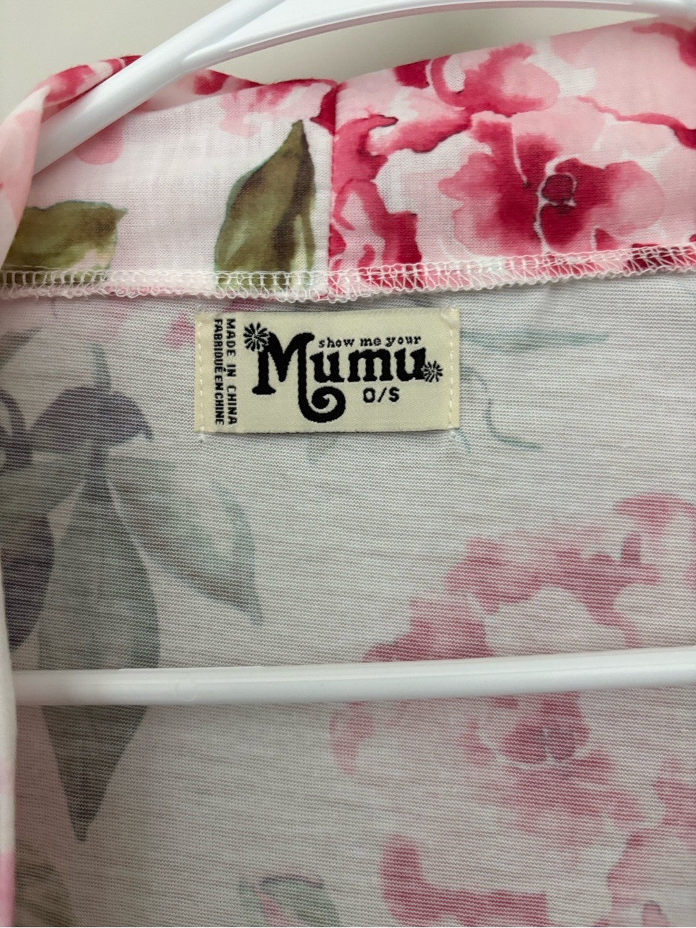 Show Me Your Mumu OS Brie Robe Garden of Blooms Hi Low Kimono White Pink Floral - Picture 3 of 5